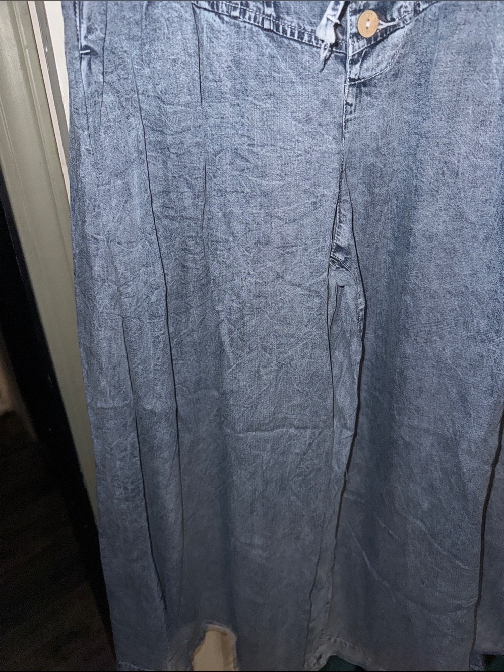 Oli & Hali Washed Light Blue Wide Leg Jeans with Elastic Waist - Picture 4 of 5